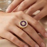 The Empress Clover Halo Ring