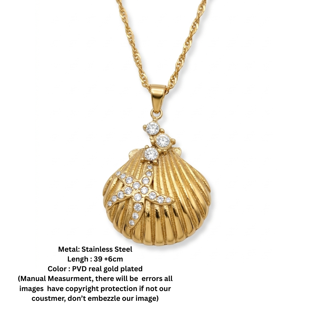 Starfish Shell Pendant Necklace