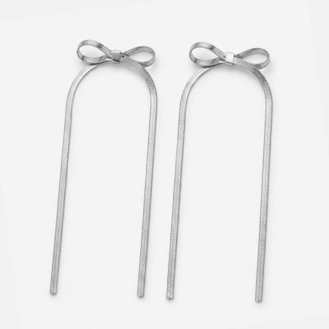 Ribbon Snake Chain Earrings