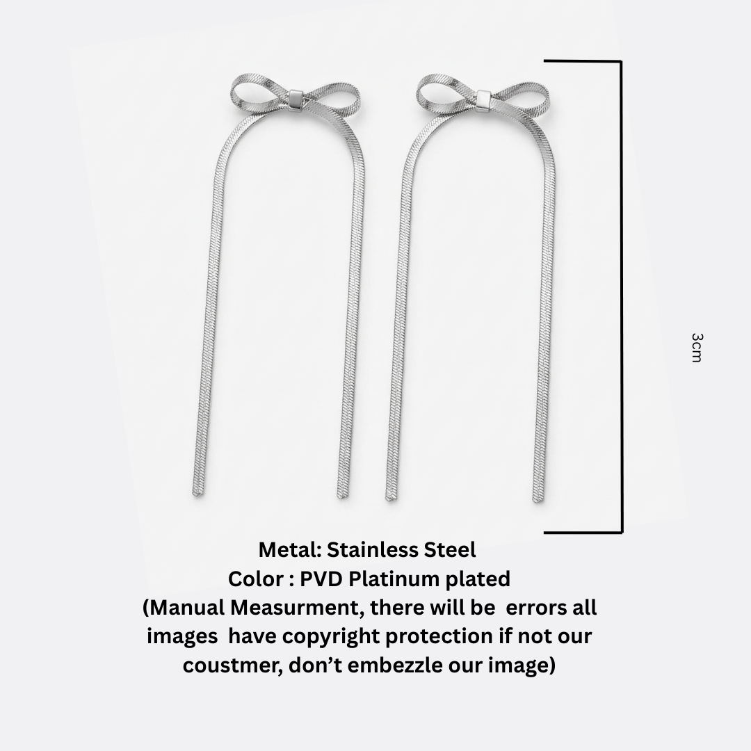 Ribbon Snake Chain Earrings