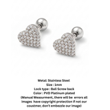 Petite Pave Heart Studs