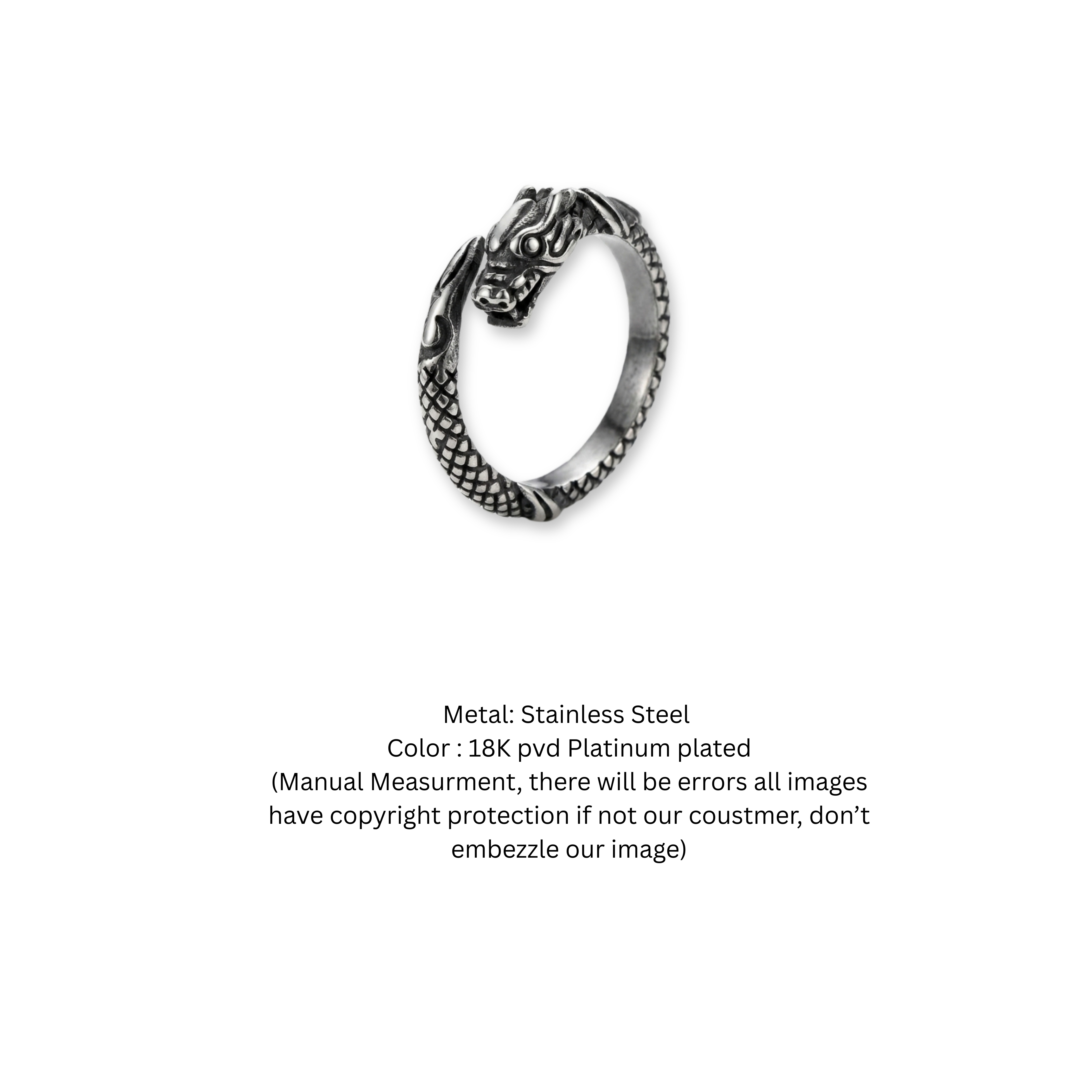 Mythic Dragon Stainless Steel Wrap Ring