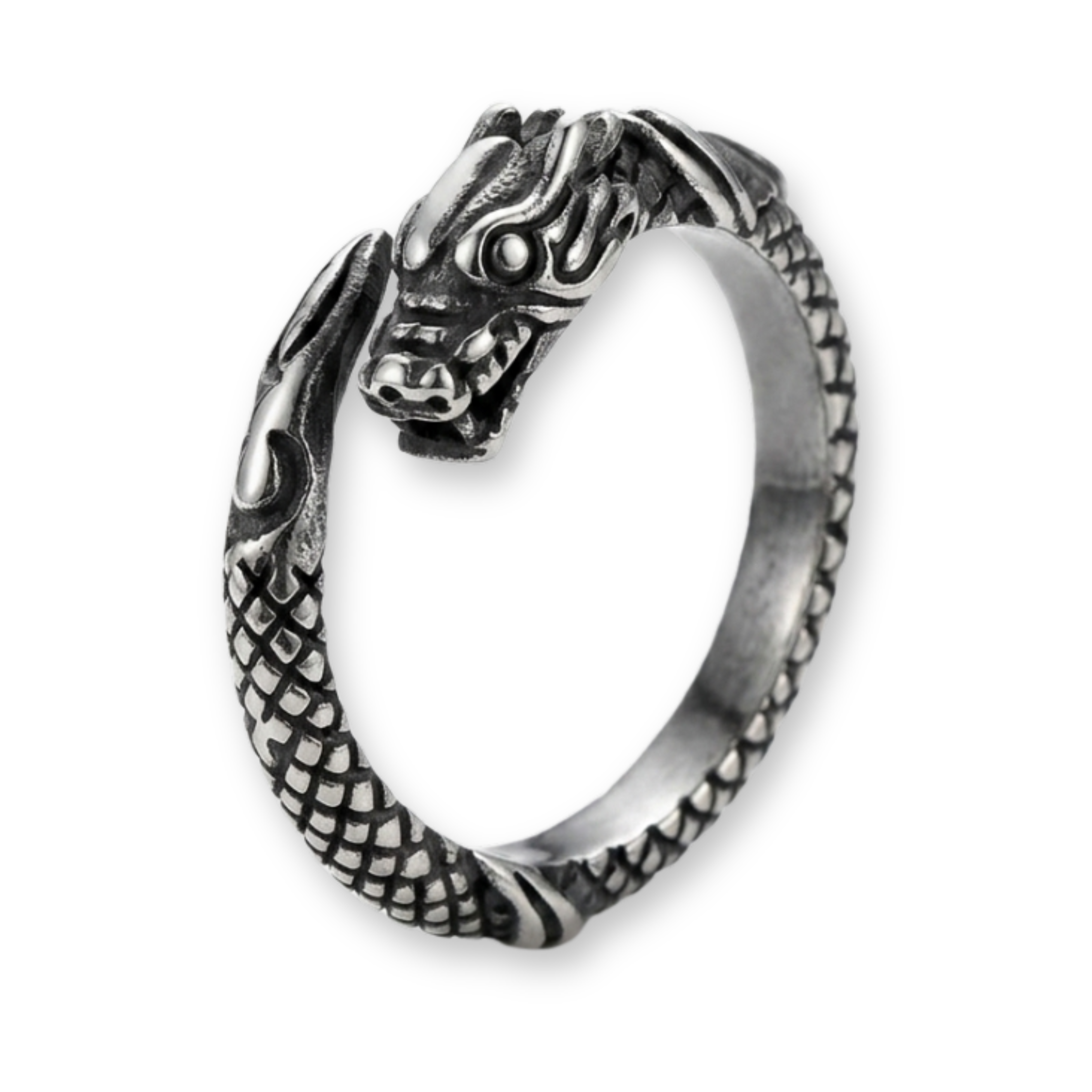 Mythic Dragon Stainless Steel Wrap Ring