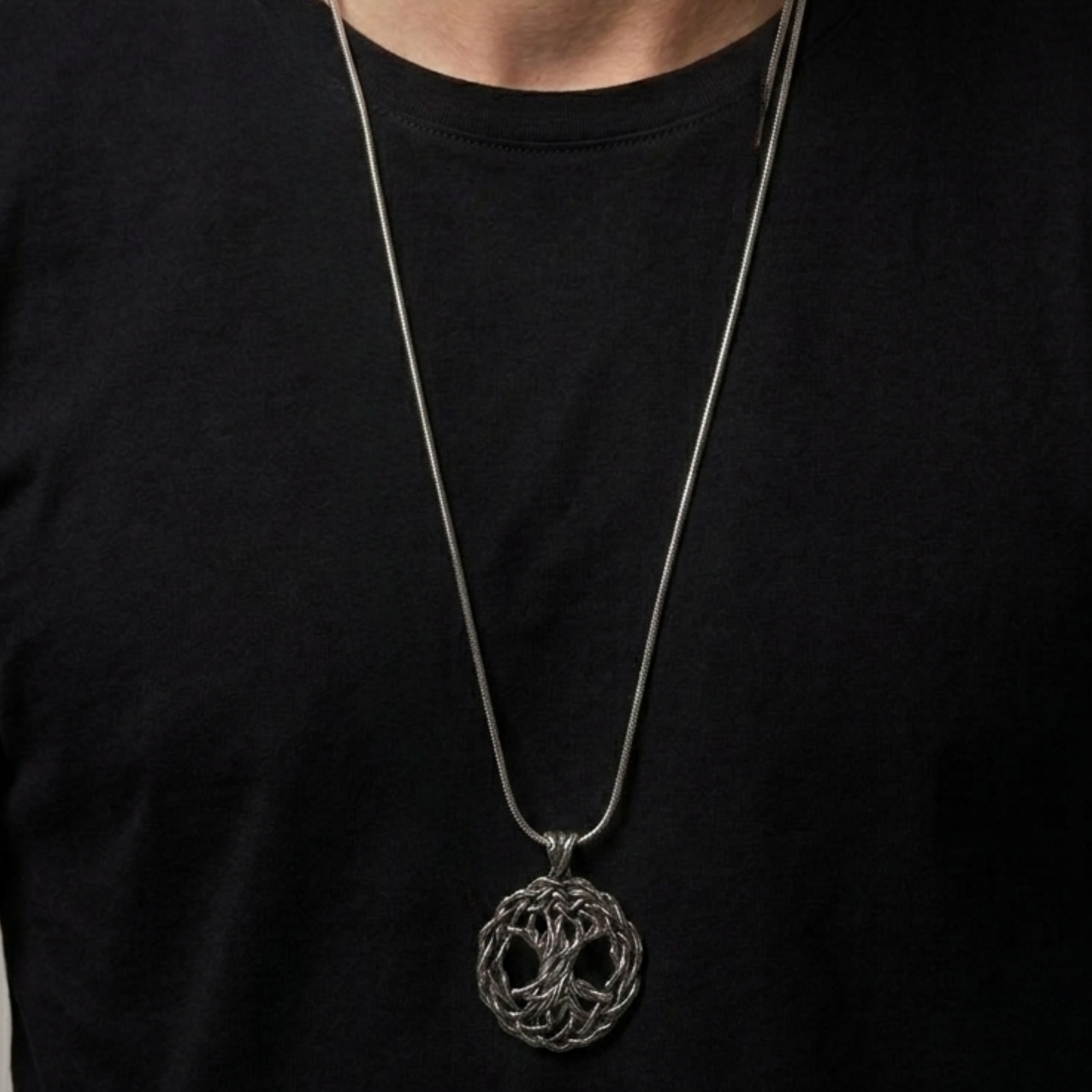 Gothic Tree of Life Medallion Necklace