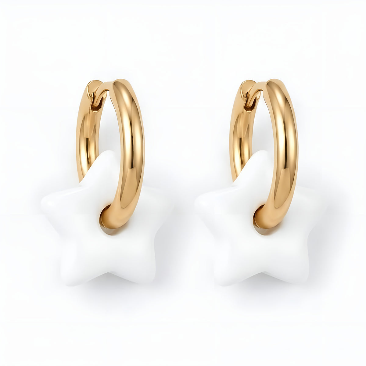 White enamel starred hoops_D394