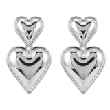 double heart studs