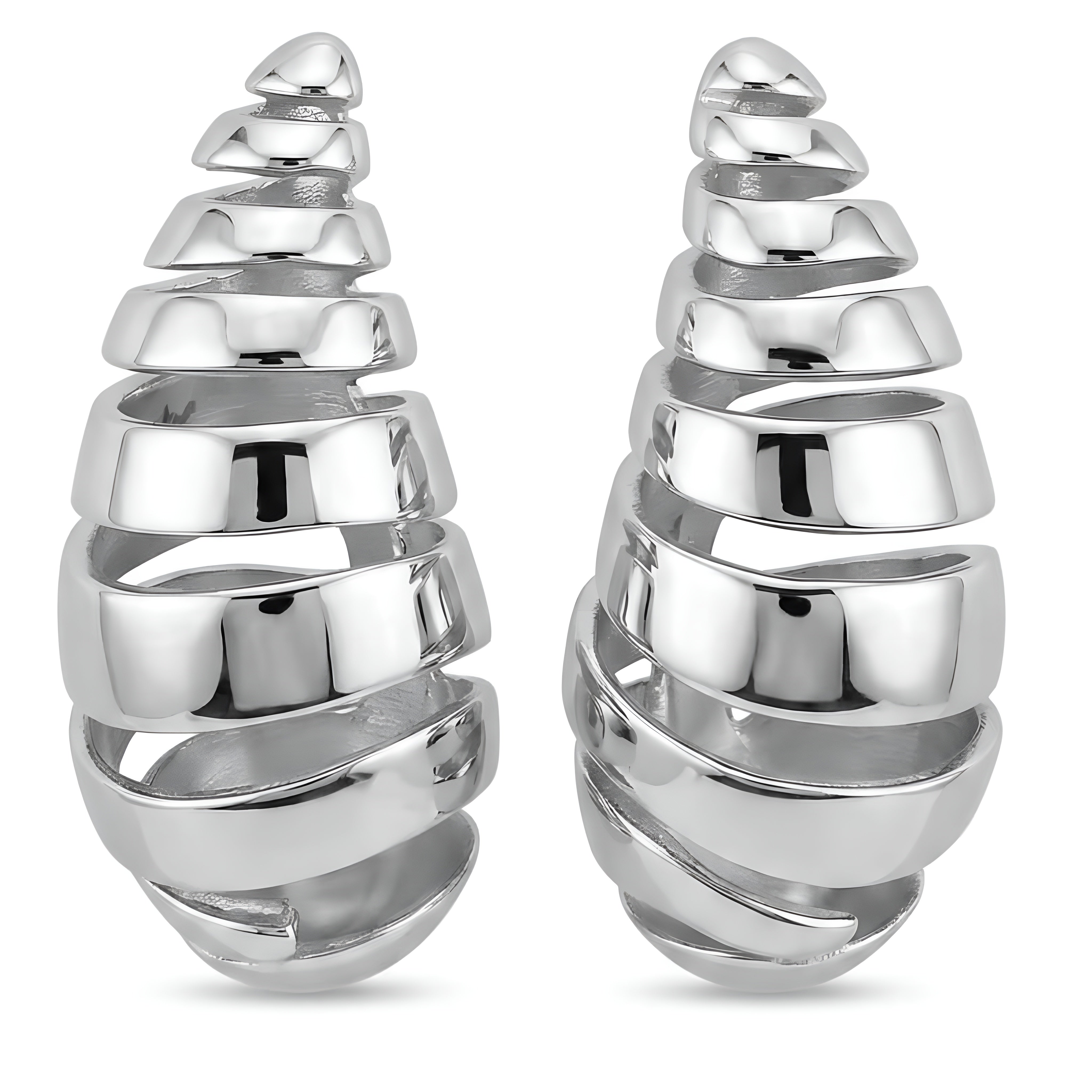 Spiral Silver Plated Teardrops