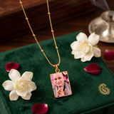 18K Gold Plated Guruji Folding Hands Blessing Portrait Pendant Necklace