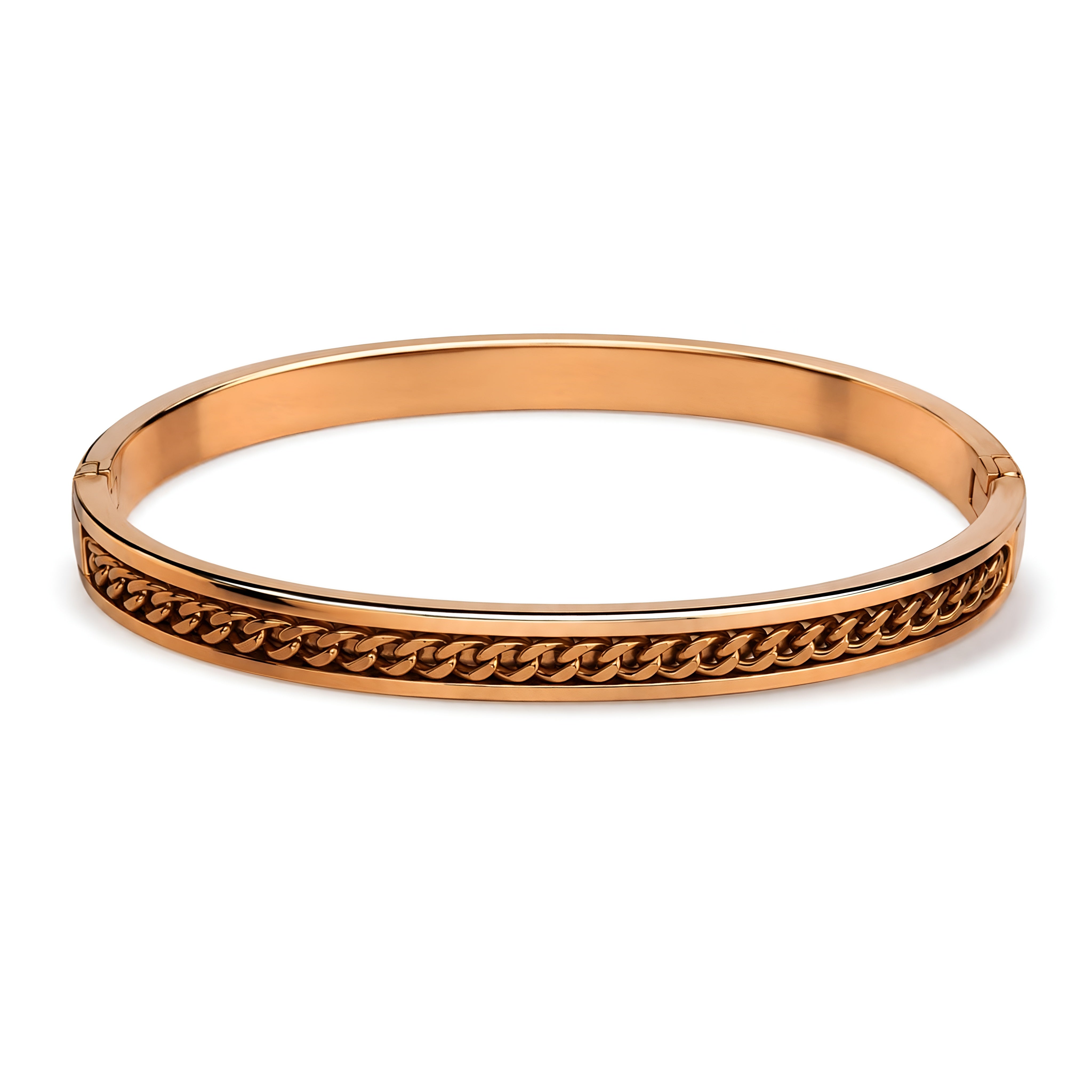 chained rose gold plated band