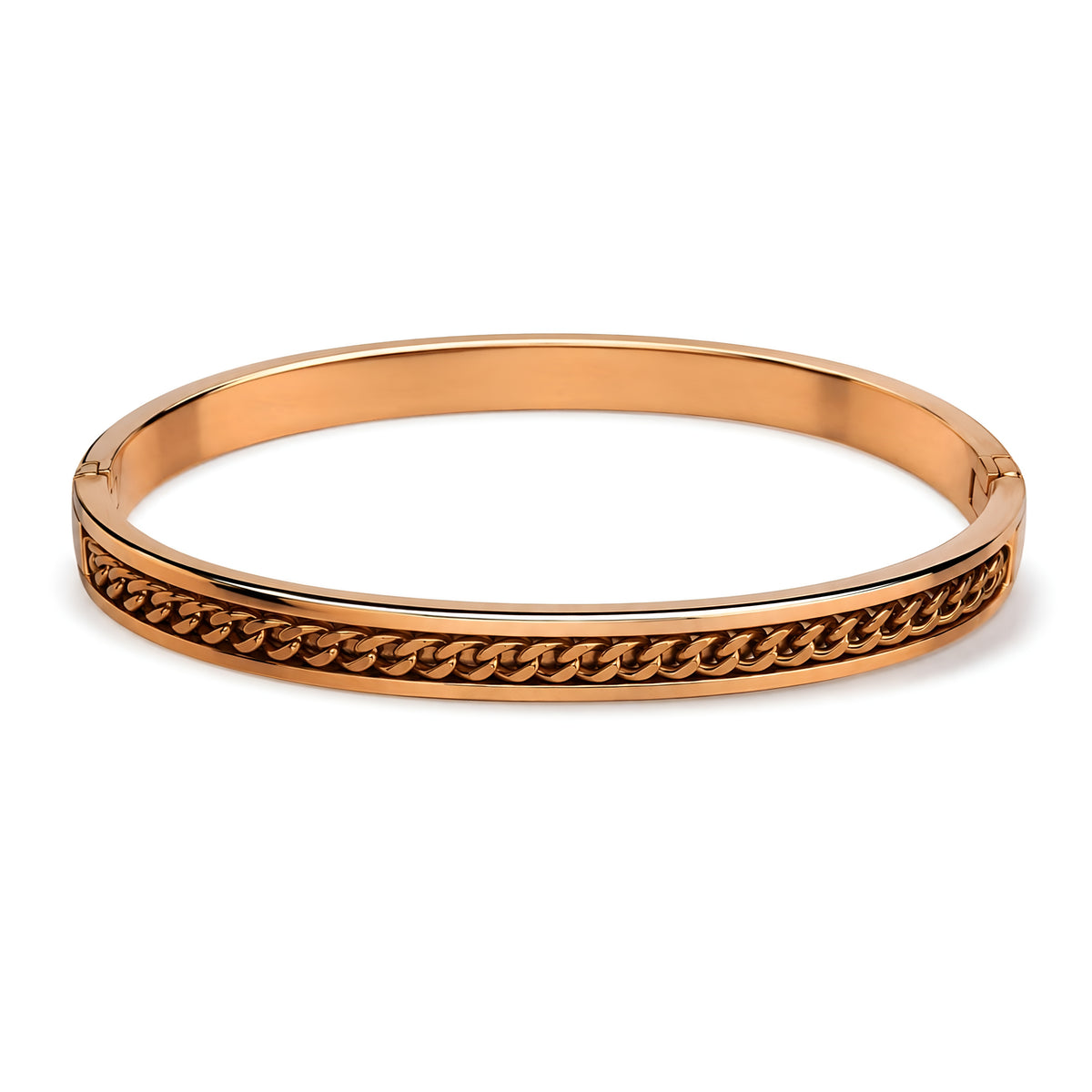 chained rose gold plated band