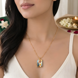 18K Gold Plated Guruji, Lord Shiva & Guru Nanak Dev Ji Divine Blessing Pendant Necklace