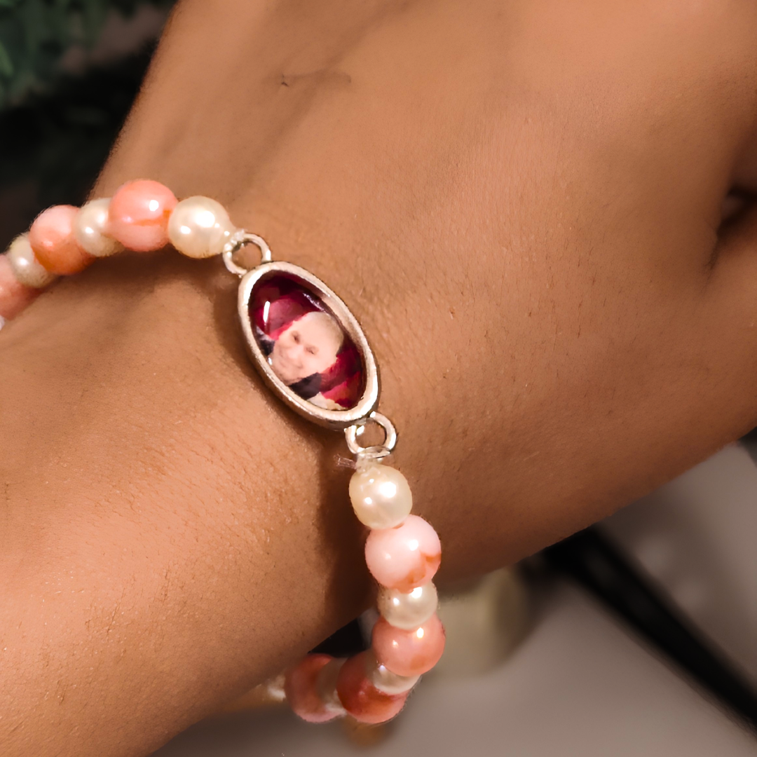 Peach and Pearl Blessings Bracelet