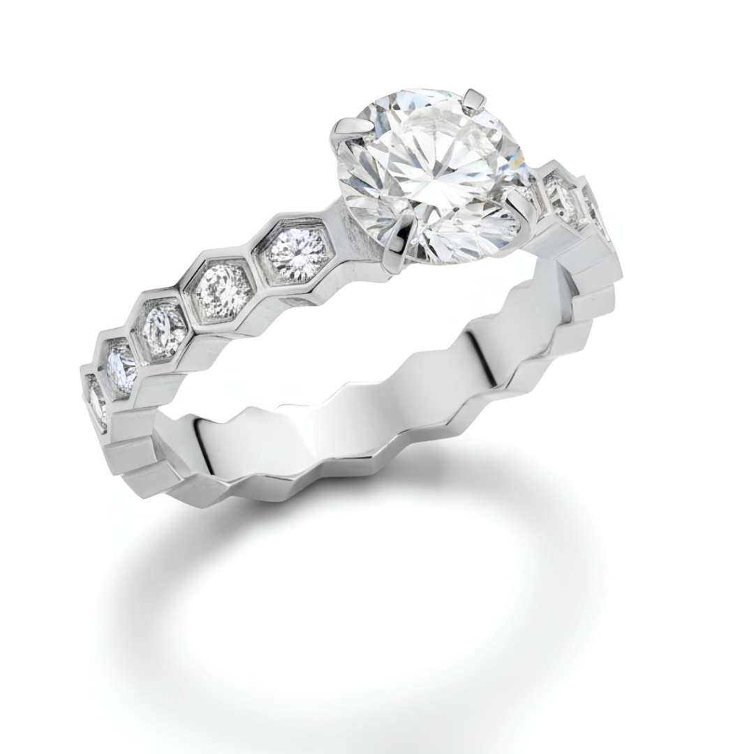 silver plated glass ring