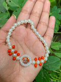 Sacred Divine Blessings Personalized Photo Pearl & Coral Devotional Bracelet
