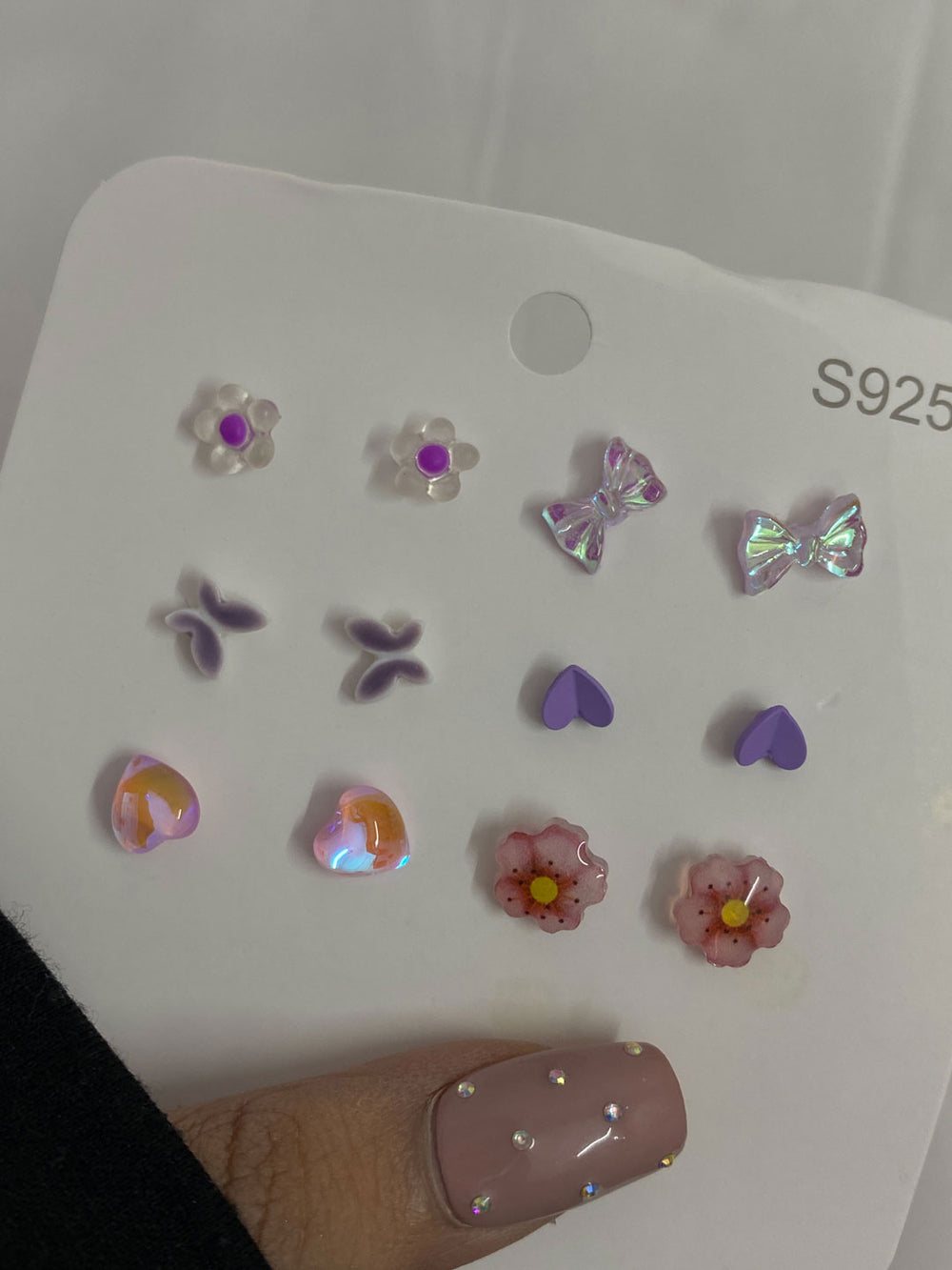 6 set of purple season studs image 1