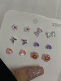 6 set of purple season studs image 1