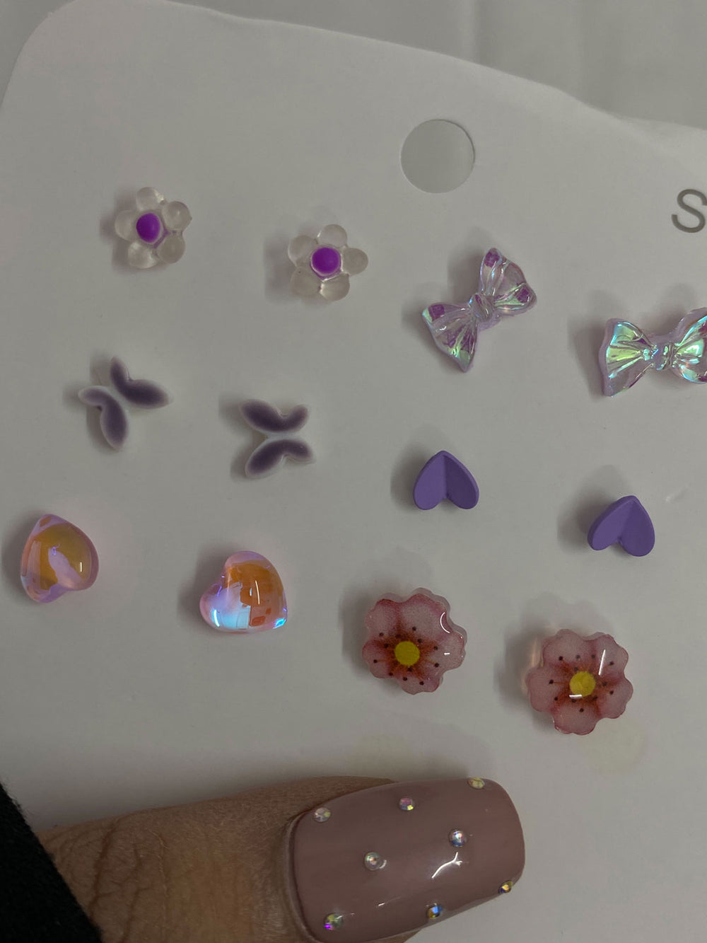 6 set of purple season studs image 0