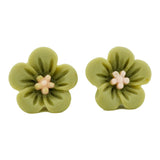 green flower studs image 0