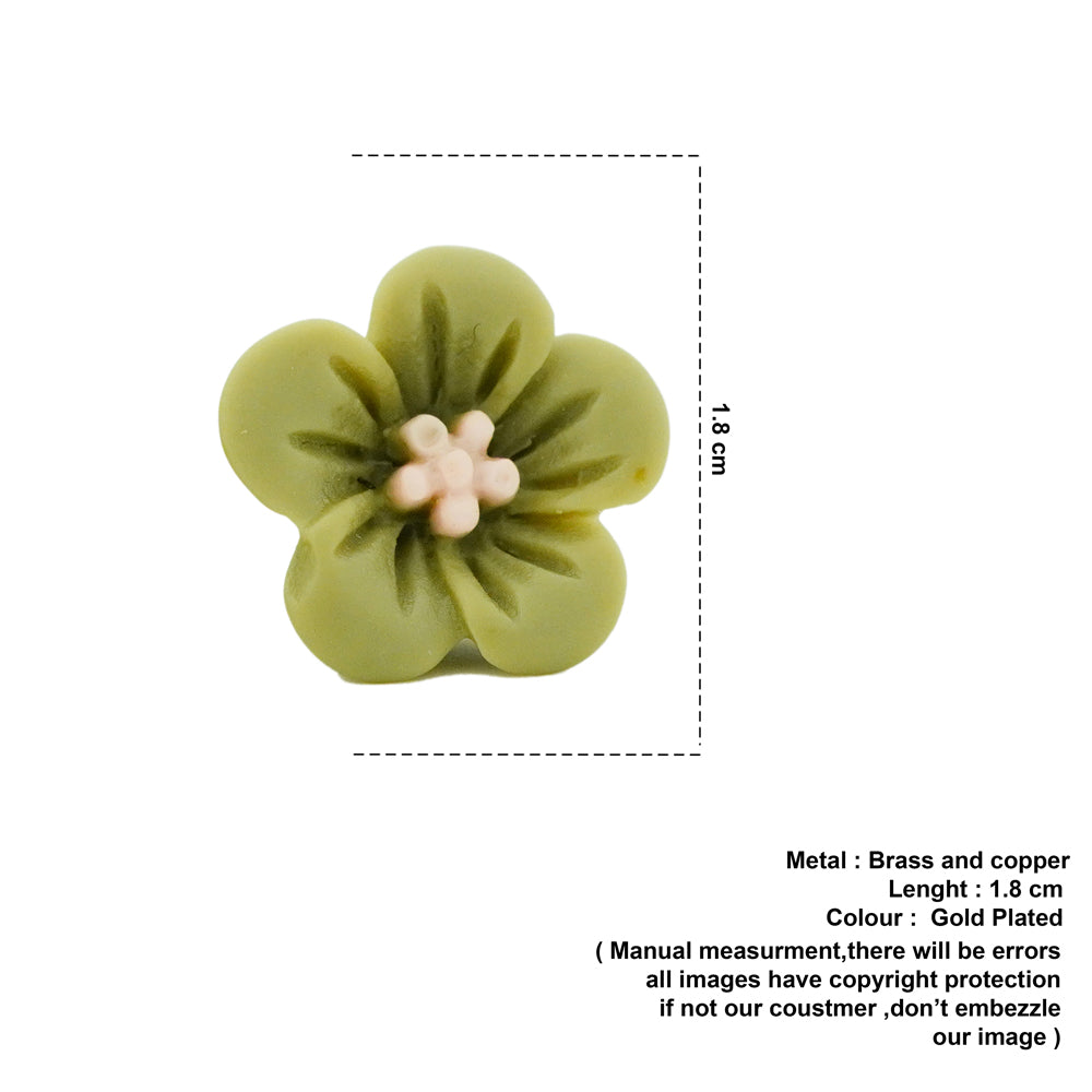 green flower studs image 1