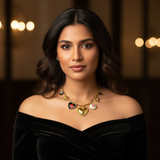 "Amora Vintage" Multi-Heart Charm Statement Necklace