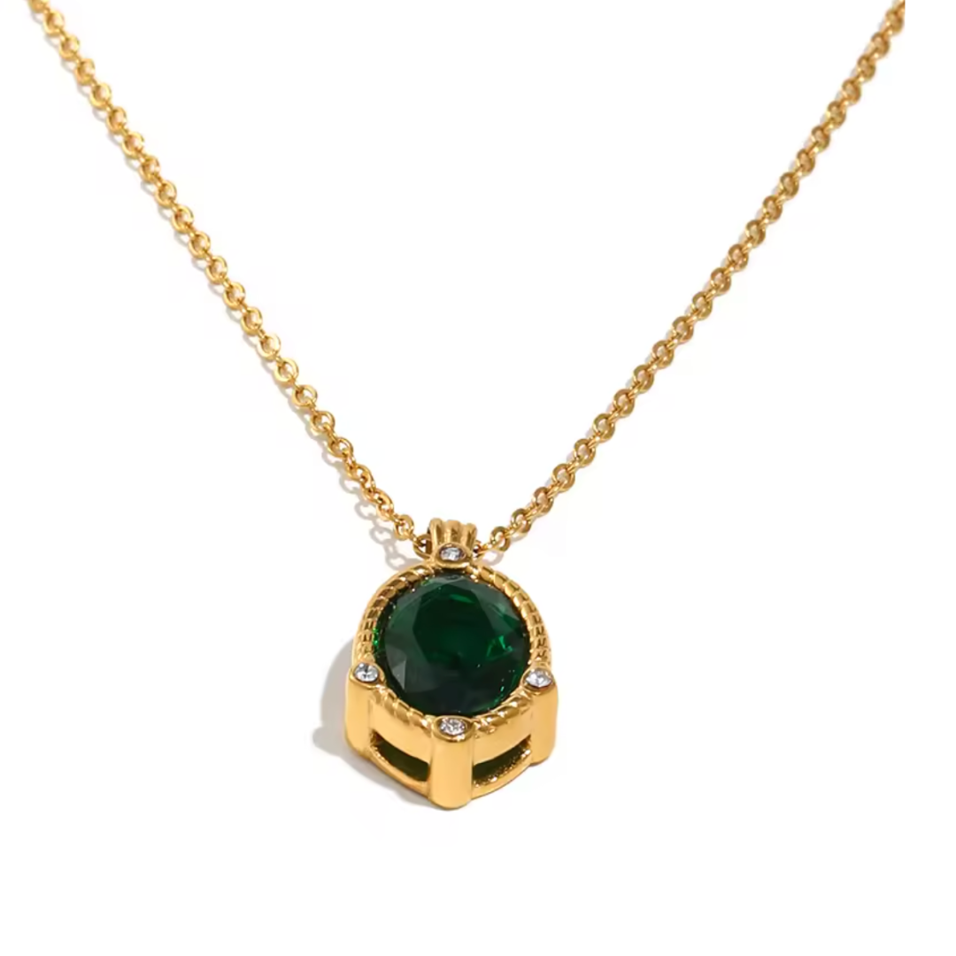 "Emerald Queen" Hexagonal Solitaire Pendant