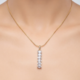 Clear Oval Crystal Bar Pendant Necklace
