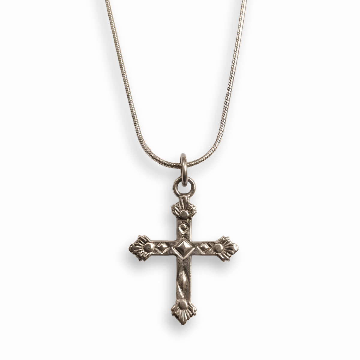 Ornate Cross Silver Pendant