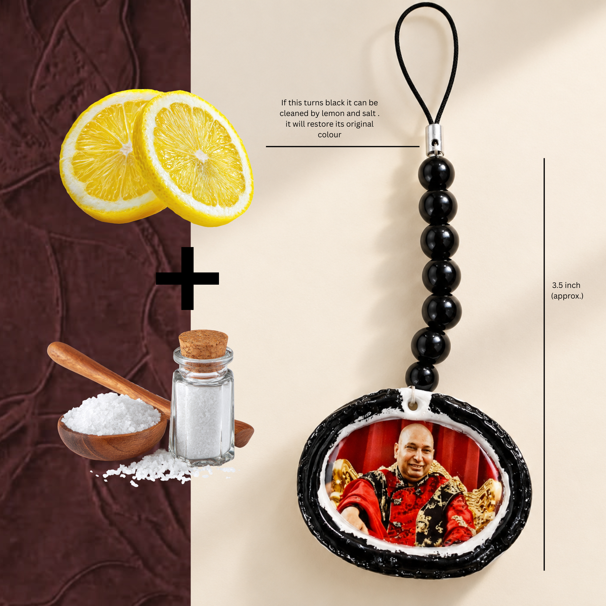 Guruji Swaroop Multipurpose Black Beaded Chain – Bag Charm & Keychain