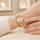 Annie Time Vintage Square Gold Watch for Women